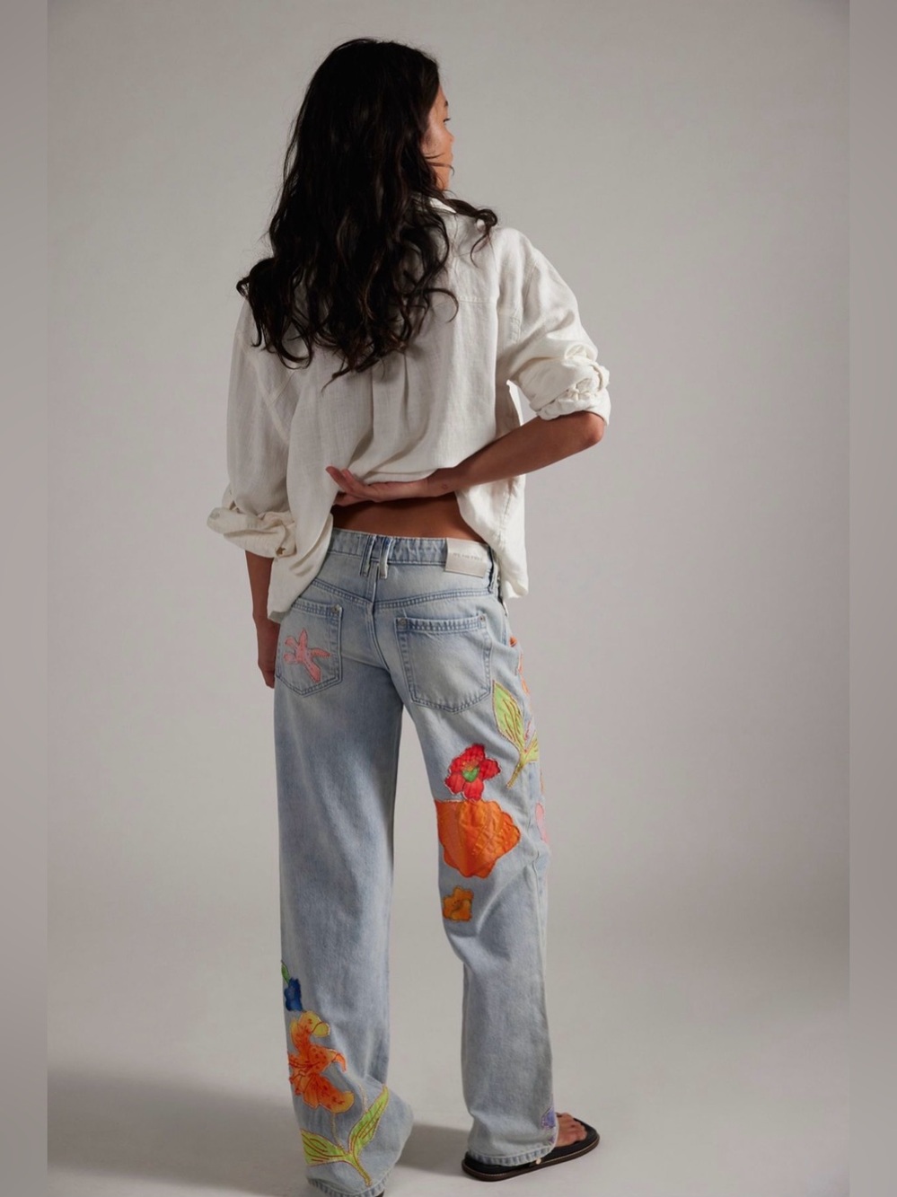 Free People We the Free Surfside Patchwork Jeans Size 29 NWT - Picture 7 of 12